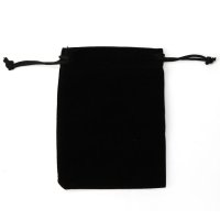 袋　ベロア　ブラック　小サイズ　約75×100mm　10枚セット　品番： 8273