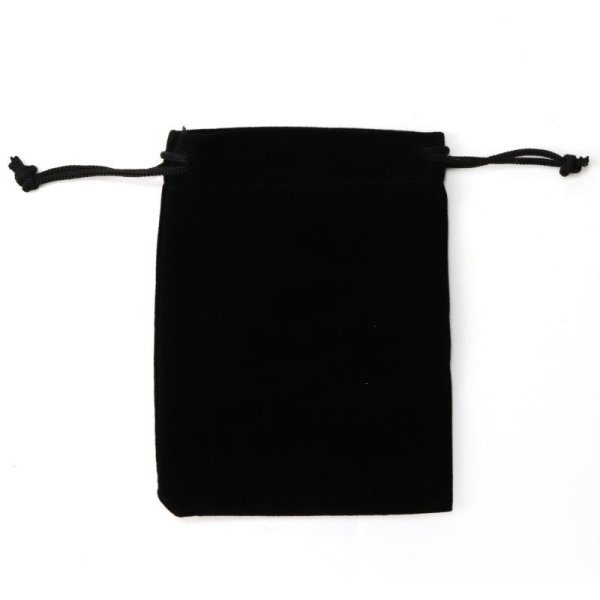 画像1: 袋　ベロア　ブラック　小サイズ　約75×100mm　10枚セット　品番： 8273