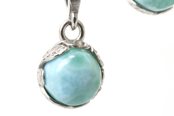 画像3: 【自社製アクセサリー10点以上でクーポン使用後30％OFF対象商品（クーポン番号：AC30）】ペンダントトップ　ラリマー　丸型　約10mm　ステンレス　ドミニカ産　日本製　不安をやわらげる　浄化　ジュエリー　天然石　※ポイント対象外　品番：15349