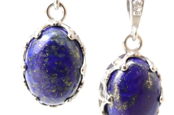 画像4: ペンダントトップ　ラピスラズリ　オーバル　約16×12mm　ステンレス　アフガニスタン産　日本製　邪気を払う　判断力　直感力を高める　ジュエリー　天然石　※ポイント対象外　品番：15371