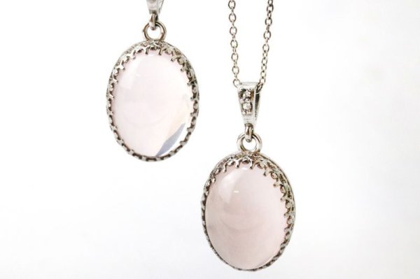 画像4: 【自社製アクセサリー10点以上でクーポン使用後30％OFF対象商品（クーポン番号：AC30）】ペンダントトップ　ローズクォーツ　オーバル　約20×15mm　ステンレス　マダガスカル産　日本製　恋愛　美しさ　ジュエリー　天然石　品番：15373
