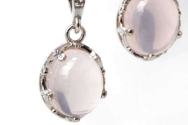 画像4: 【自社製アクセサリー10点以上でクーポン使用後30％OFF対象商品（クーポン番号：AC30）】ペンダントトップ　ローズクォーツ　オーバル　約12×9mm　ステンレス　マダガスカル産　日本製　恋愛　美しさ　ジュエリー　天然石　品番：15401