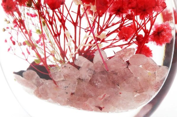 画像5: 【割引不可】【売り切れ御免】大特価！置物　ハーバリウム　ピクチャリウム　レッド　ストロベリークォーツ　ゴールド　GD　ギフトボックス付き　インテリア　天然石　※割引クーポン・ポイント付与対象外　品番：15424