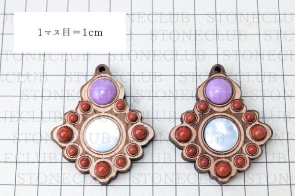 画像6: ペンダントトップ　波　欅（けやき）　レッドジャスパー　フォスフォシデライト　シェル　祟高　華麗　調和　赤　健康　行動力　決断力　判断力　風水　天然石　品番：15443