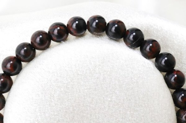 画像4: 【日本銘石】ブレス　ヴァーミリオンオブシディアン　〈北海道〉　約6mm　仕事運　物事の本質を見抜く　未来を見通す　天然石　品番：15510