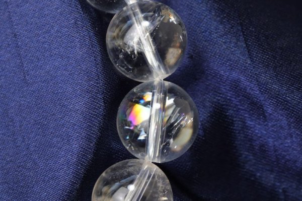 画像4: 【日本銘石】ブレス　山梨黒平水晶　〈山梨県〉　透明　Sランク　約12mm　浄化　魔除け　不運を幸運に変える　天然石　品番：15507