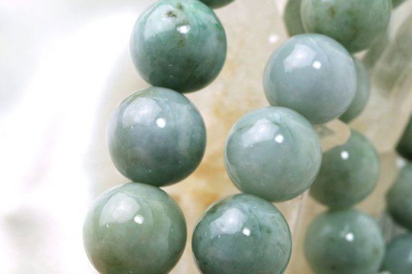 画像3: ブレス　翡翠　丸　約13.5mm　ミャンマー産　ヒスイ　ひすい　人生　成功　守護　天然石　品番：15518