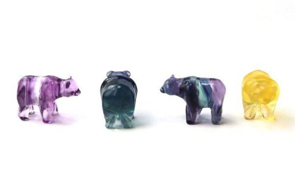 画像5: 置物　ミニ彫り物　フローライト　クマ　1個　金運　風水　癒し　浄化　天然石　品番： 15549