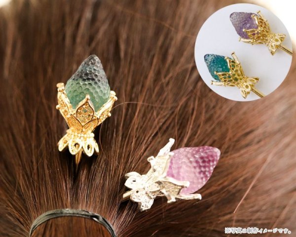 画像6: かんざし 原石 フローライト イチゴ ゴールド 癒し 浄化 天然石 品番: 15631