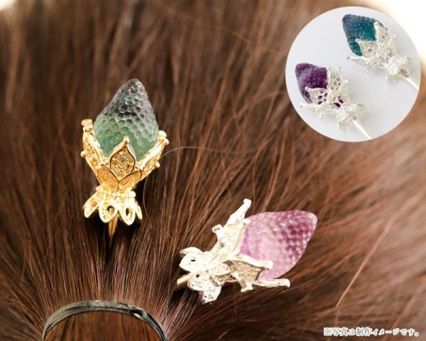 画像6: かんざし　原石　フローライト　イチゴ　シルバー　癒し　浄化　天然石　品番： 15630