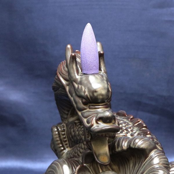 画像5: 置物　龍神お香立て　香炉龍　流川香　お香&ピンセット付き　邪気を払い除け　家庭円満　出世　商運　財運　運気　品番：15714