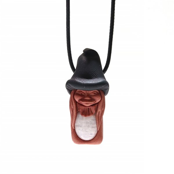 画像3: ペンダントトップ　天然石の妖精　ムーンストーン　革紐付き　人間の情緒　社交性　喜び　パワーストーン　天然石　品番：15903