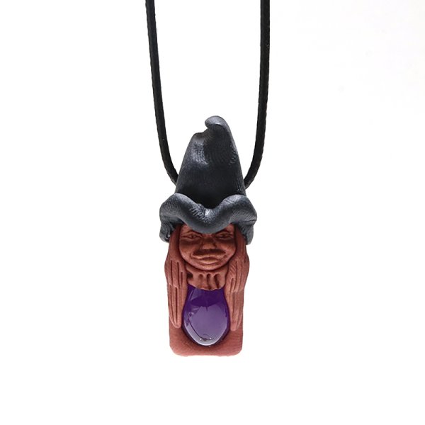 画像3: ペンダントトップ　天然石の妖精　アメジスト　革紐付き　恋愛　癒し　パワーストーン　天然石　品番：15904