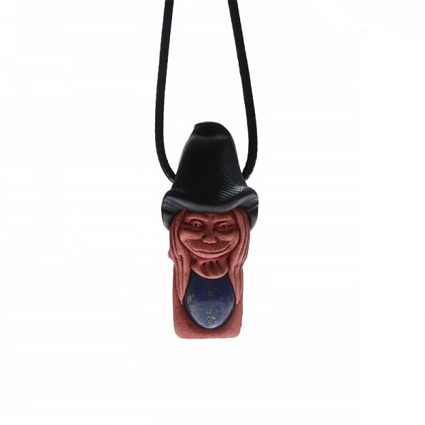 画像3: ペンダントトップ　天然石の妖精　ラピスラズリ　革紐付き　邪気を払う　判断力　直感力を高める　パワーストーン　天然石　※ポイント対象外　品番：15902