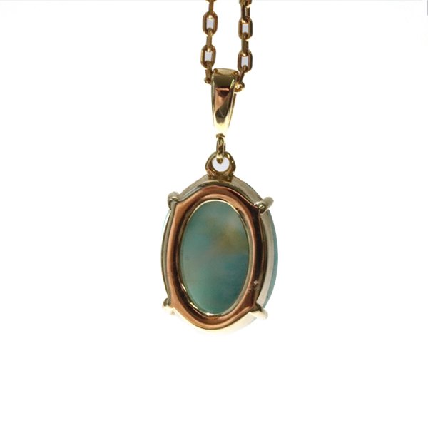 画像4: 【自社製アクセサリー10点以上でクーポン使用後30％OFF対象商品（クーポン番号：AC30）】ペンダントトップ　ラリマー　オーバルカット　約13×17mm　ドミニカ産　ケース付き　ステンレス　ゴールド　日本製　不安をやわらげる　浄化　パワーストーン　天然石　※ポイント対象外　品番：16013