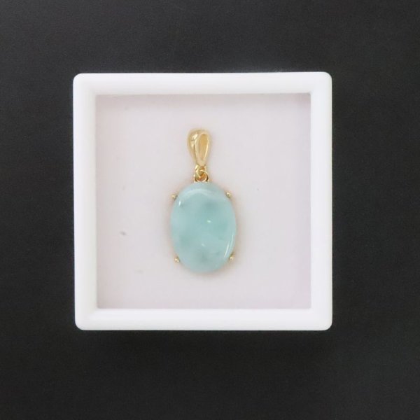 画像5: 【自社製アクセサリー10点以上でクーポン使用後30％OFF対象商品（クーポン番号：AC30）】ペンダントトップ　ラリマー　オーバルカット　約13×17mm　ドミニカ産　ケース付き　ステンレス　ゴールド　日本製　不安をやわらげる　浄化　パワーストーン　天然石　※ポイント対象外　品番：16013