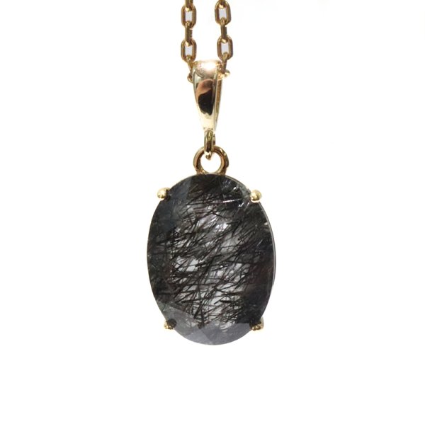 画像3: 【自社製アクセサリー10点以上でクーポン使用後30％OFF対象商品（クーポン番号：AC30）】ペンダントトップ　ブラックルチル　オーバルハンドカット　約13×17mm　ブラジル産　ケース付き　ステンレス　ゴールド　日本製　浄化　パワーストーン　天然石　※ポイント対象外　品番：16016