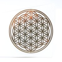 ステッカー　神聖幾何学模様　フラワーオブライフ　ゴールド　5種セット　1枚　ランダム　シール　　品番：16267