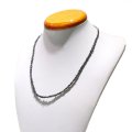 ネックレス　ブラックダイヤモンド　約22ct　アフリカ産　ステンレス　シルバー　証明書付き　原石　パワー　何よりも強い　パワーストーン　天然石　品番：16406