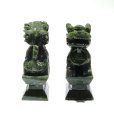 画像4: 置物　彫り物　麒麟　岫岩玉　約13cm　中国産　一対　縁起物　平和　厄除け　パワーストーン　天然石　品番：16445 (4)