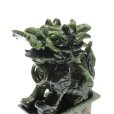 画像2: 置物　彫り物　麒麟　岫岩玉　約15cm　中国産　一対　縁起物　平和　厄除け　パワーストーン　天然石　品番：16476 (2)