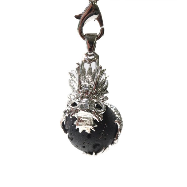 画像3: 【日本銘石】龍宝ストラップ　富士溶岩　シルバー　宝珠　風水　地球のエネルギー放出　富士信仰　健康　運気向上　幸運　金運　権力の象徴　お守り　パワーストーン　天然石　※ポイント対象外　品番：16503