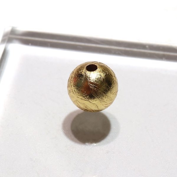 画像4: 【現品限り】バラ石　ギベオン＜ナミビア産＞　ゴールド　丸　約10mm　穴あき　一粒売り　宇宙のパワー　隕石　パワーストーン　天然石　品番：16551