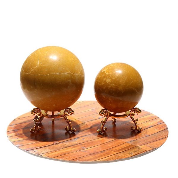 画像6: 置物　丸玉　イエロームーカイト　約10cm　オーストラリア産　決断力　判断力　浄化　パワーストーン　天然石　品番：16583