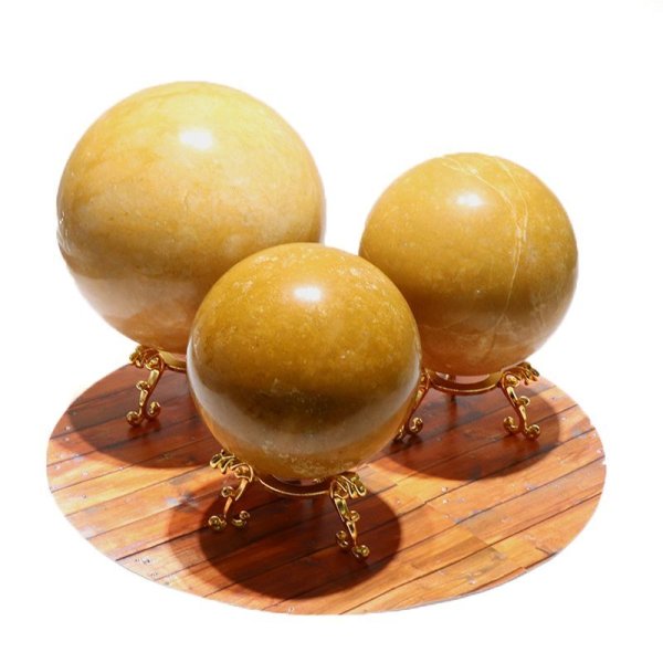 画像5: 置物　丸玉　イエロームーカイト　約10cm　オーストラリア産　決断力　判断力　浄化　パワーストーン　天然石　品番：16583