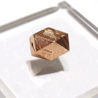 バラ石　ギベオン＜ナミビア産＞　ピンクゴールド　カット　約8×12mm　穴あき　一粒売り　宇宙のパワー　隕石　パワーストーン　天然石　品番：16612