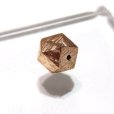 画像1: バラ石　ギベオン＜ナミビア産＞　ピンクゴールド　カット　約8mm　穴あき　一粒売り　宇宙のパワー　隕石　パワーストーン　天然石　品番：16609 (1)