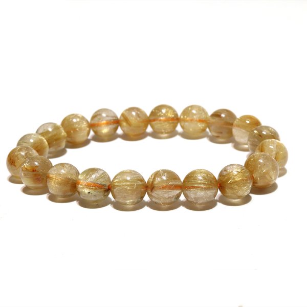 画像6: ブレス　ゴールドタイチンルチル＜ブラジル産＞　丸　約9.5mm　金運　財運　ギャンブル運　パワーストーン　天然石　品番：16635