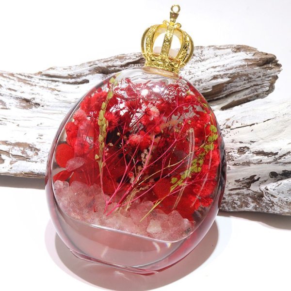 画像3: 【予約販売】置物　ピクチャリウム　母の日　レッド　ストロベリークォーツ　ハーバリウム　ドライフラワー　ギフト　幸運　希望　パワーストーン　天然石　品番：16681