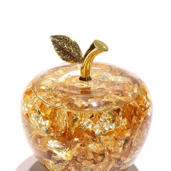 画像2: 置物　黄金のリンゴ　金箔　日本製　 風水　開運　幸福　幸運　金運　運気上昇　幸運のアップル　彫り物　品番： 13232