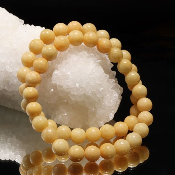 画像5: ブレス　翡翠＜ミャンマー産＞　イエロー　丸　約8mm　証明書付き　ヒスイ　人生　成功　守護　パワーストーン　天然石　品番：16926