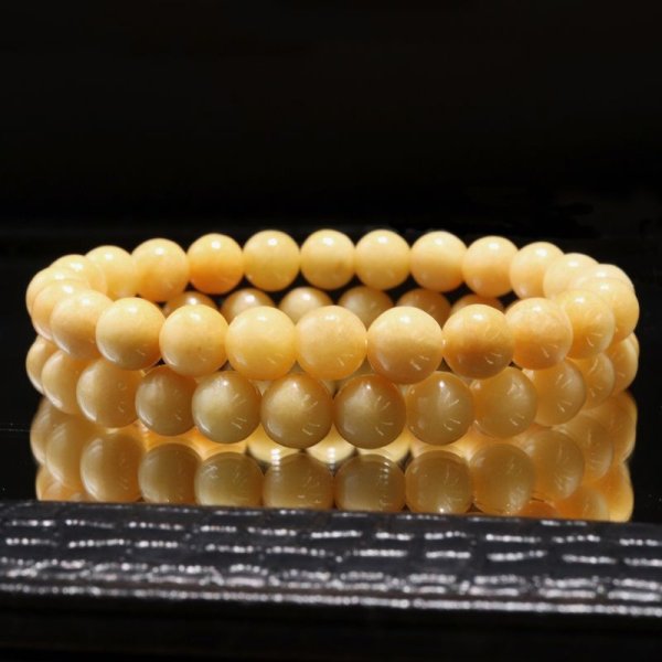 画像3: ブレス　翡翠＜ミャンマー産＞　イエロー　丸　約8mm　証明書付き　ヒスイ　人生　成功　守護　パワーストーン　天然石　品番：16926