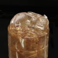 置物　ルチルクォーツ　ヒキュウ　貔貅　ブラジル産　円盤　金運　財運　ギャンブル運　パワーストーン　天然石　品番：16973