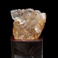置物　水晶　龍　ブラジル産　台付き　風水　運気　金運　財運　浄化　クォーツ　パワーストーン　天然石　品番：17019