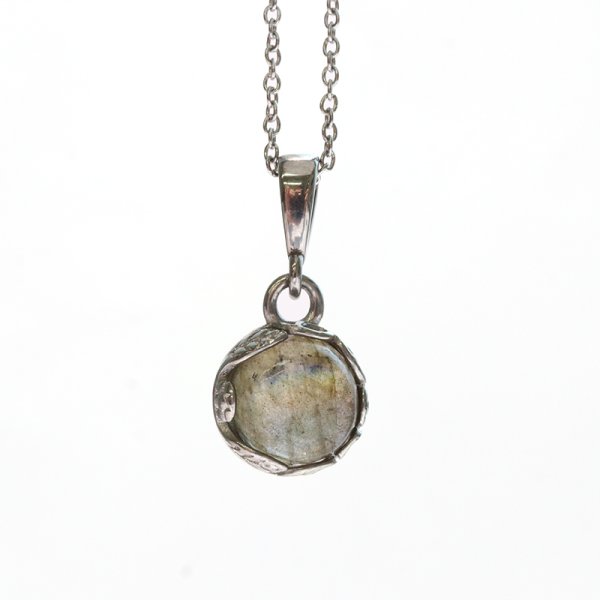 画像4: 【自社製アクセサリー10点以上でクーポン使用後30％OFF対象商品（クーポン番号：AC30）】ペンダントトップ　ラブラドライト　丸　約10mm　マダガスカル産　ステンレス　シルバー　ケース付き　運気上昇　幸運　縁起　自由　夢　ヒーリング　パワーストーン　天然石　※ポイント対象外　品番：17094