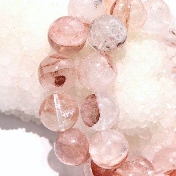 画像5: ブレス　マニカラン水晶＜ヒマラヤ産＞　AAランク　ピンク　丸　約14mm　日本製　浄化　ヒーリング　パワーストーン　天然石　　品番： 11661