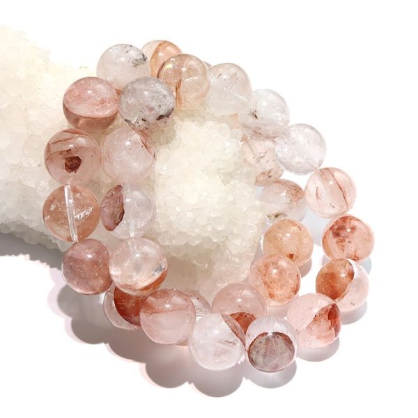 画像6: ブレス　マニカラン水晶＜ヒマラヤ産＞　AAランク　ピンク　丸　約14mm　日本製　浄化　ヒーリング　パワーストーン　天然石　　品番： 11661