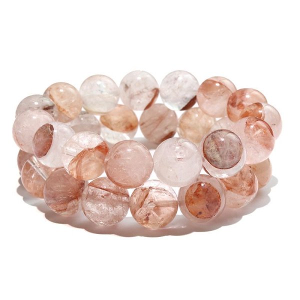 画像3: ブレス　マニカラン水晶＜ヒマラヤ産＞　AAランク　ピンク　丸　約14mm　日本製　浄化　ヒーリング　パワーストーン　天然石　　品番： 11661