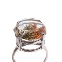 指輪　ガーデンクォーツ　ブラジル産　約16.5mm　silver925　シルバー　リング　癒し　心のヒーリング　精神安定　自然治癒力　パワーストーン　天然石　品番：17187