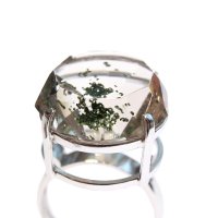 指輪　ガーデンクォーツ　ブラジル産　約18.5mm　silver925　シルバー　リング　癒し　心のヒーリング　精神安定　自然治癒力　パワーストーン　天然石　品番：17186