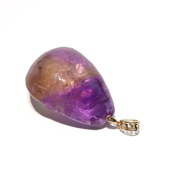 画像4: ペンダントトップ　アメトリン　九尾の狐　約23×32ｍm　ナミビア産　K18　癒し　浄化　パープル　パワーストーン　天然石　品番：17181