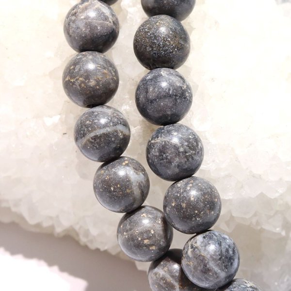 画像4: 【日本銘石】ブレス　近江多賀石＜滋賀県＞ グレー　丸　約8mm　延命長寿　縁結び　厄除け　パワーストーン　天然石　　品番：17221