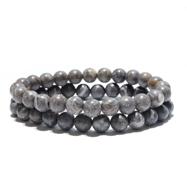画像3: 【日本銘石】ブレス　近江多賀石＜滋賀県＞ グレー　丸　約8mm　延命長寿　縁結び　厄除け　パワーストーン　天然石　　品番：17221