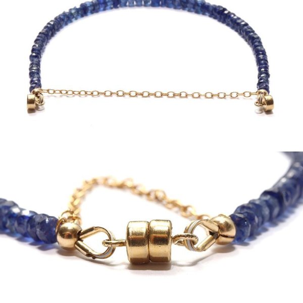 画像6: 【現品限り】ブレス　サファイア　ソロバンカット　約3〜5mm　蒼玉　勝利　希少性　9月誕生石　パワーストーン　天然石　品番：17224