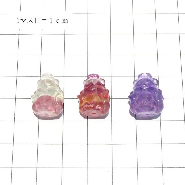 画像6: ミニ彫り物 フローライト 九尾の狐 穴あり ミニ 幸福 金運 運気 癒し 浄化 パワーストーン 天然石 品番:17406