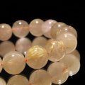 ブレス　ルチルクォーツ＜ブラジル産＞　丸　約12mm　金運　財運　ギャンブル運　パワーストーン　天然石　品番：17431